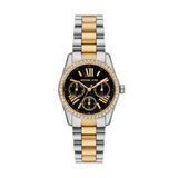 Michael Kors Lexington Quartz Two Tone Steel Black Dial 33mm Watch MK4925