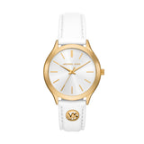 Michael Kors Slim Runway Quartz Leather Strap 38mm Ladies Watch MK7466 / MK7467
