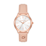 Michael Kors Slim Runway Quartz Leather Strap 38mm Ladies Watch MK7466 / MK7467