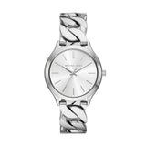 Michael Kors Quartz Slim Runway Pavé Steel Curb Link Bracelet 38mm Ladies Watch MK7474 / MK7472