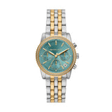 Michael Kors Bryant Quartz Pavé Two Tone Steel Bue Dial 35mm Watch MK7582