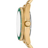 Michael Kors Maritime Gold Tone Steel Green Dial 42mm Watch MK9162