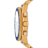 Michael Kors Maritime Quartz Gold Steel Blue Dial 45mm Watch MK9202