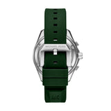 Michael Kors Maritime Quartz Two Tone Steel Green Silicon Strap 45mm Watch MK9214