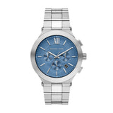 Michael Kors Billie Quartz Silver Steel Blue Dial 44mm Watch MK9222