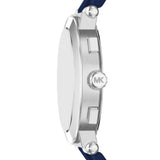 Michael Kors Billie Quartz Silver Steel Blue Silicone Strap 45mm Watch MK9254