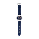 Michael Kors Billie Quartz Silver Steel Blue Silicone Strap 45mm Watch MK9254