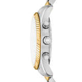 Michael Kors Lexington Quartz Two Tone Steel Green Dial 45mm Watch MK9277