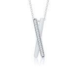 9ct Gold 0.05ct Diamond X Necklace