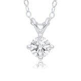 9ct Gold Four Claw Diamond Necklace