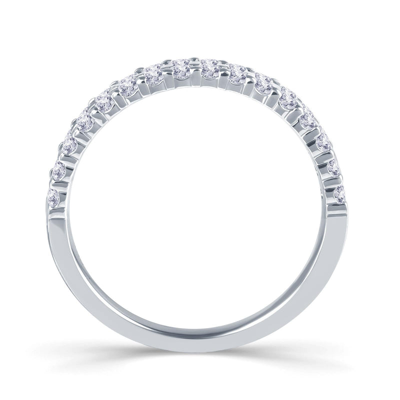 Platinum Two Row Claw-Set 0.50ct Diamond Wedding Ring
