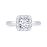 Platinum Round Cut Halo 0.95ct Diamond Engagement Ring