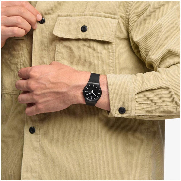 Swatch Mono Black Quartz 41mm Watch S029B704
