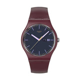 Swatch Burgundy Berry Quartz 41mm Watch SO29R707