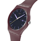 Swatch Burgundy Berry Quartz 41mm Watch SO29R707