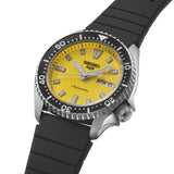 SEIKO 5 Sports SKX Automatic Silver Steel Yellow Dial Silicon Strap 42.50mm Watch SRPL87K1
