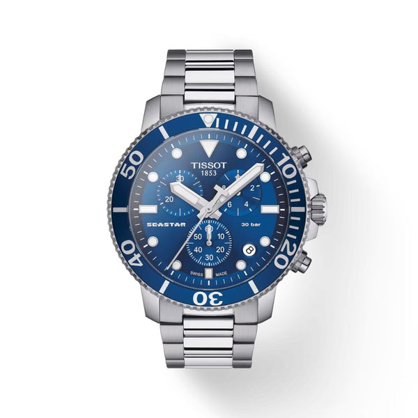 Tissot Seastar 1000 Quartz Chronograph Blue Dial Steel 45.5mm Watch T1204171104100