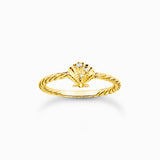 Thomas Sabo Gold Plated Silver Cubic Zirconia Shell Ring