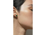 Carat London 9ct White Gold Fulton Emerald Double Prong Stud Earrings