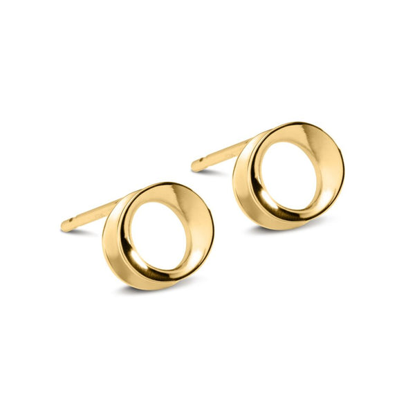 Maureen Lynch 9ct Gold Wave Stud Earrings W8.G