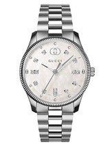 20% OFF - Gucci G-Timeless Quartz White Mother of Pearl Dial 29mm Diamond Ladies Watch YA1265064