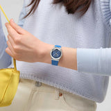 Swatch Blue Petal Promise Quartz 33mm Watch YLS235