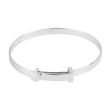 Sterling Silver Baby Heart Motif Expandable Bangle