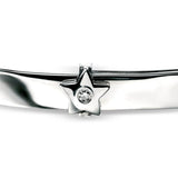 Sterling Silver Baby Star Motif Expandable Diamond Bangle