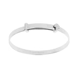 Sterling Silver Baby Cross Motif Expandable Diamond Bangle