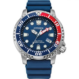 Citizen Promaster Diver Automatic Silver Steel Blue Polyurethane Strap 44mm Watch BN0168-06L