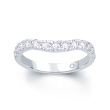 18ct White Gold Deep Curved Diamond Ring