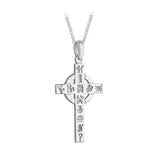 History of Ireland Sterling Silver Small Cross Necklace