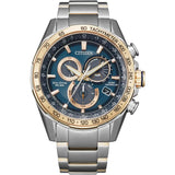 Citizen Perpetual Chrono A.T Eco Drive Two Tone Steel 43mm Mens Watch CB5916-59L