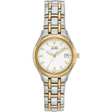 Citizen Eco-Drive Two-Tone Steel White Dial 25mm Ladies Watch EW1264-50A