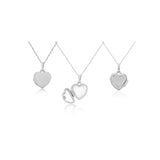 Sterling Silver Pillow Heart Locket Necklace