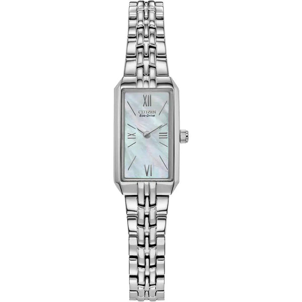 Citizen Eco-Drive Silhouette Steel Mother of Pearl Dial 26mm Ladies Watch EG2691-57D