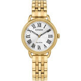 Citizen Classic Eco Drive Gold Steel 29mm Ladies Watch EM1052-51A
