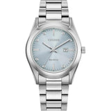 Citizen Eco-Drive Silver Steel Blue Dial 33mm Watch EW2700-54L