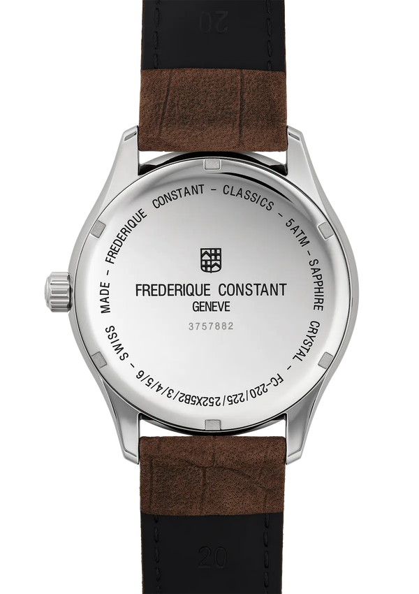Frederique Constant Classics Index Steel Brown Leather Watch FC-220DGS5B6