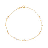 9ct Gold Cultured Pearl Trace 19cm Bracelet