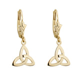 14ct Gold Trinity Knot Drop Earrings