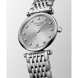 La Grande Classique de Longines Quartz Silver Steel Grey Dial Ladies Diamond Watch L42094706