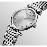 La Grande Classique de Longines Quartz Silver Steel Grey Dial Ladies Diamond Watch L42094706