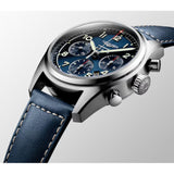 Longines Spirit Automatic Blue Leather Chronograph 42mm Watch L38204930