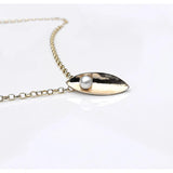 Martina Hamilton Leaf and Pearl 9ct Gold Necklace
