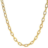 9ct Gold Solid Oval Link Necklace