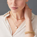 9ct Gold Solid Oval Link Necklace