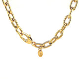 9ct Gold Solid Oval Link Necklace