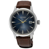 SEIKO Presage Automatic Blue Dial Leather Strap 40.5mm Watch SRPB15J1