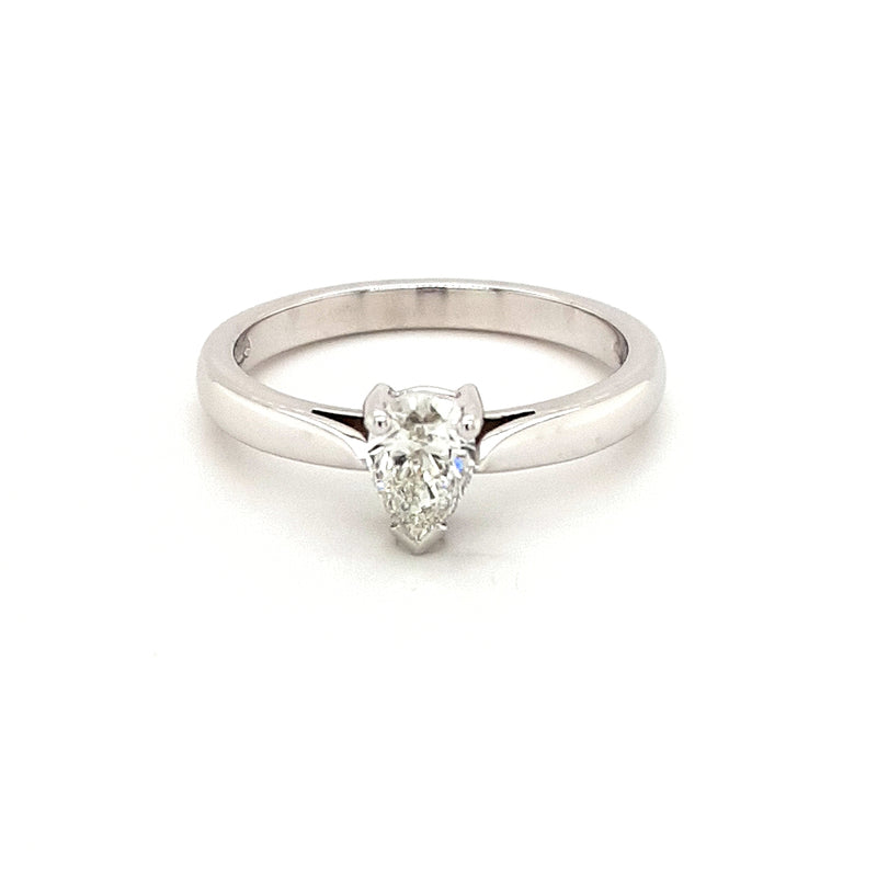 Platinum Pear Diamond Solitaire 0.40ct Diamond Engagement Ring